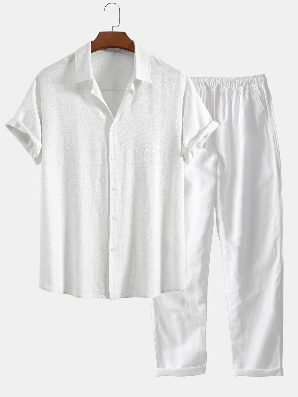 Men’s Casual Short Sleeve Shirt and Pants Set