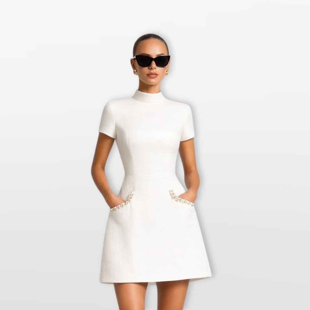 Women’s Pearl Trim Mini Dress