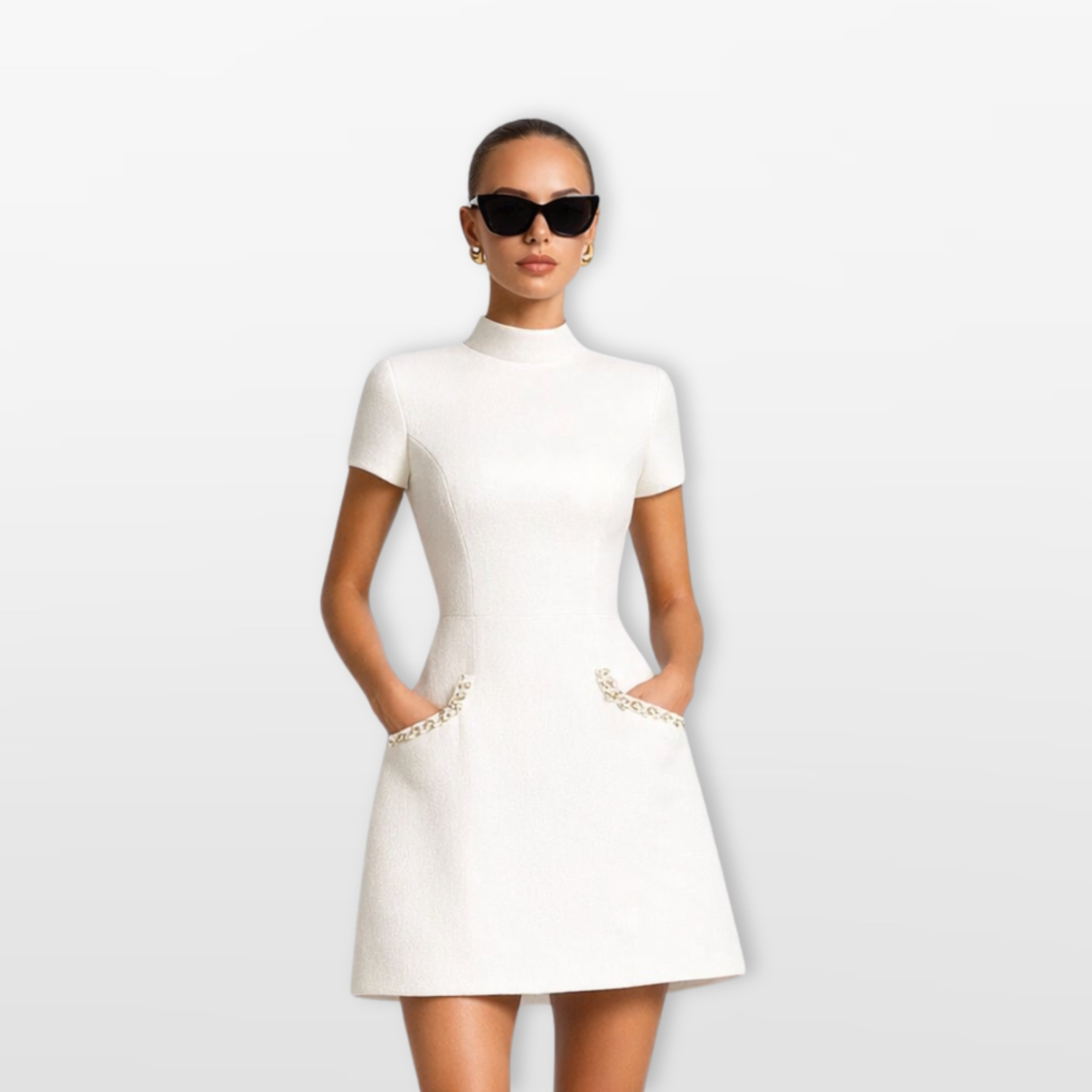 Women’s Pearl Trim Mini Dress