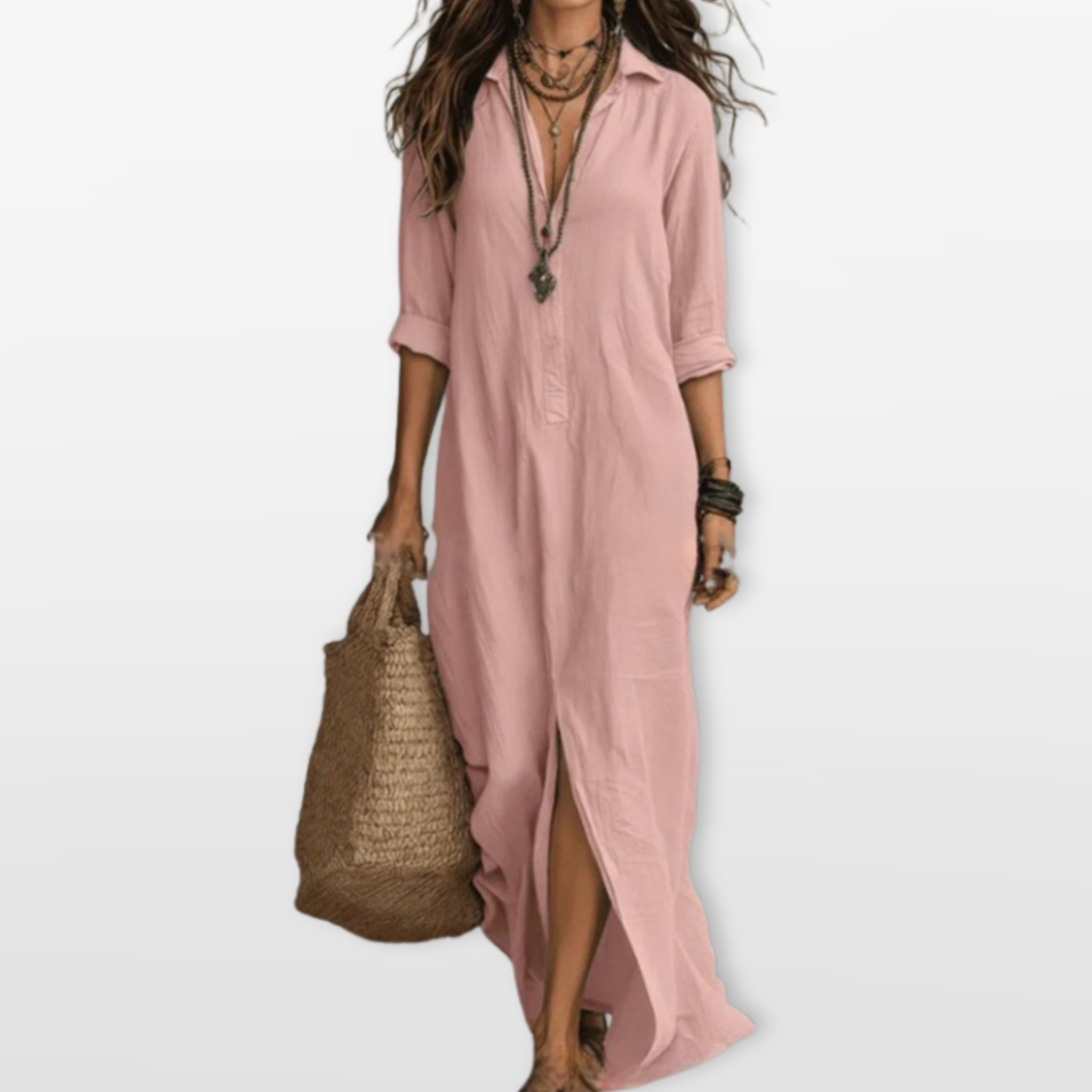Women’s Loose Maxi Shirt Dress