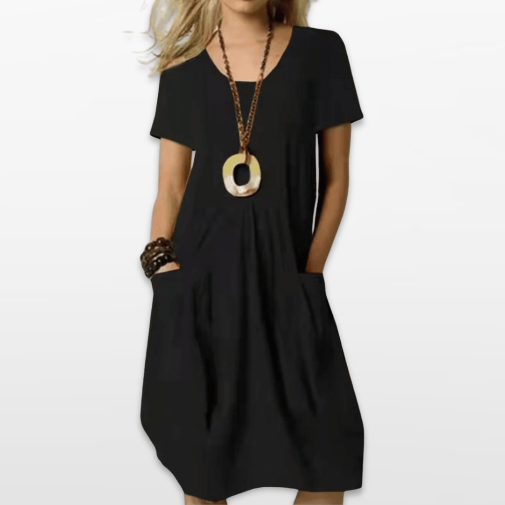 Women Pocket Tunic Midi Dress