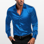 Men’s Satin Dress Shirt Slim Fit