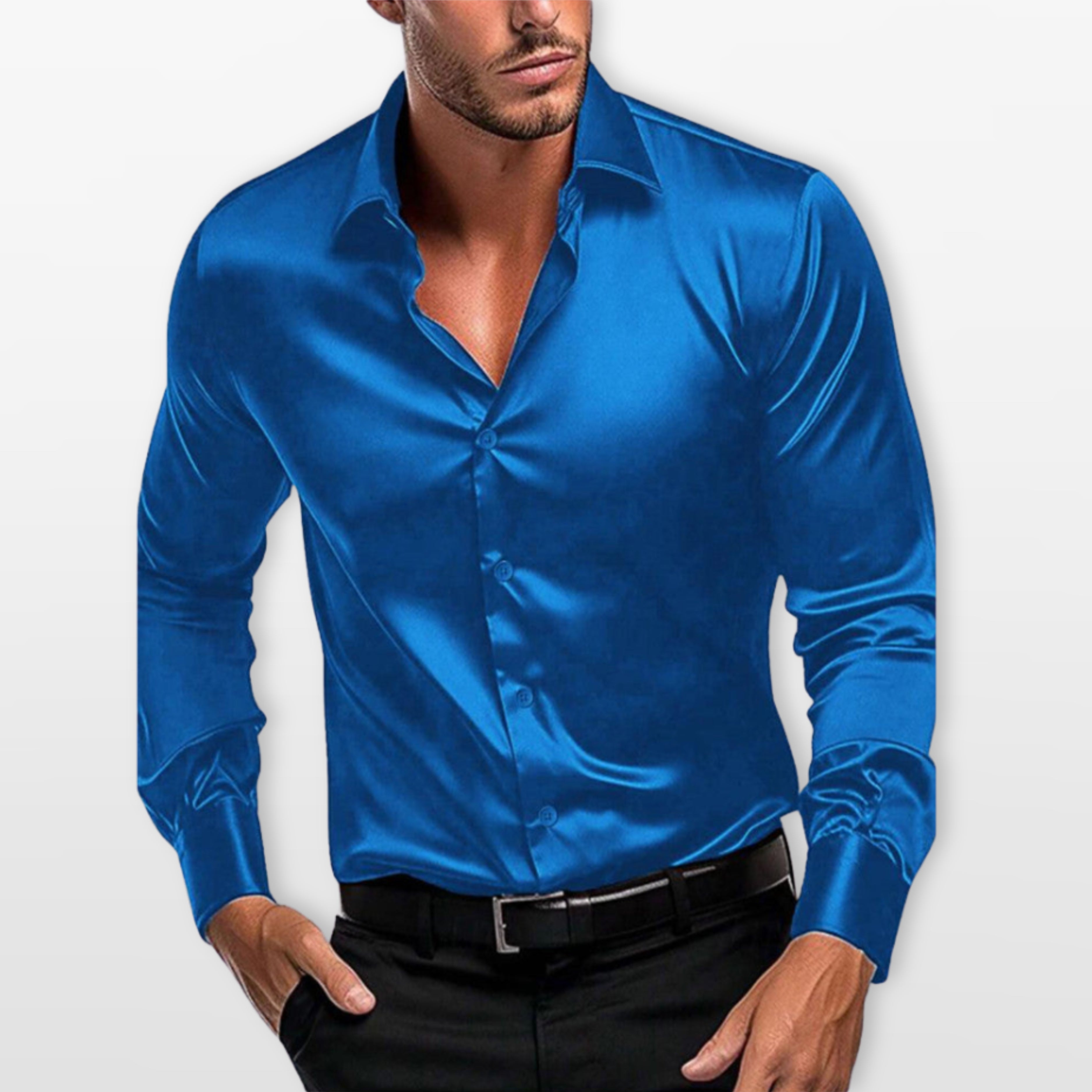Men’s Satin Dress Shirt Slim Fit