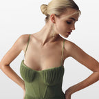 Women’s Pleated Midi Dress Spaghetti Strap Elegant