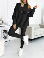 Women's 3 Piece Pant Set with Layered Top