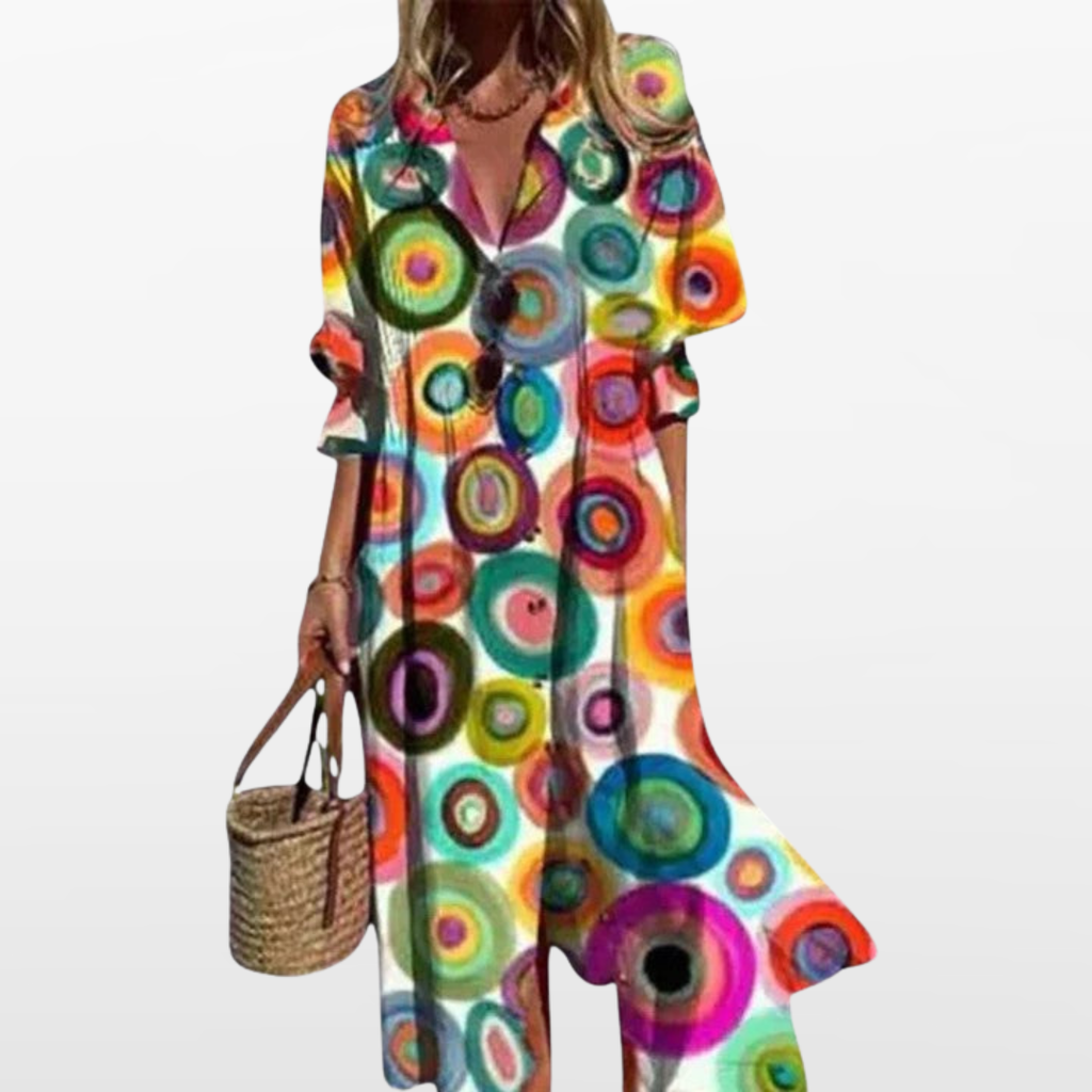 Women Floral Button Down Midi Dress