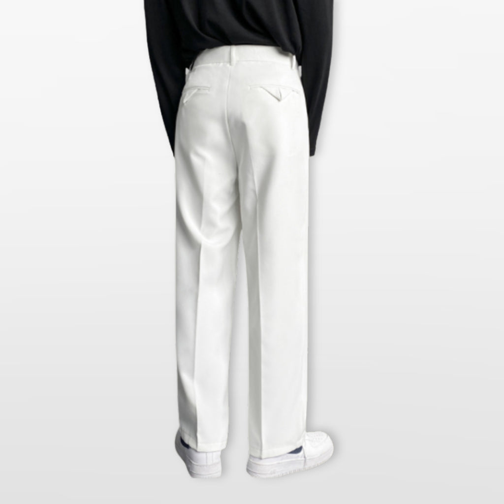Men Wide Leg Pleated Trousers