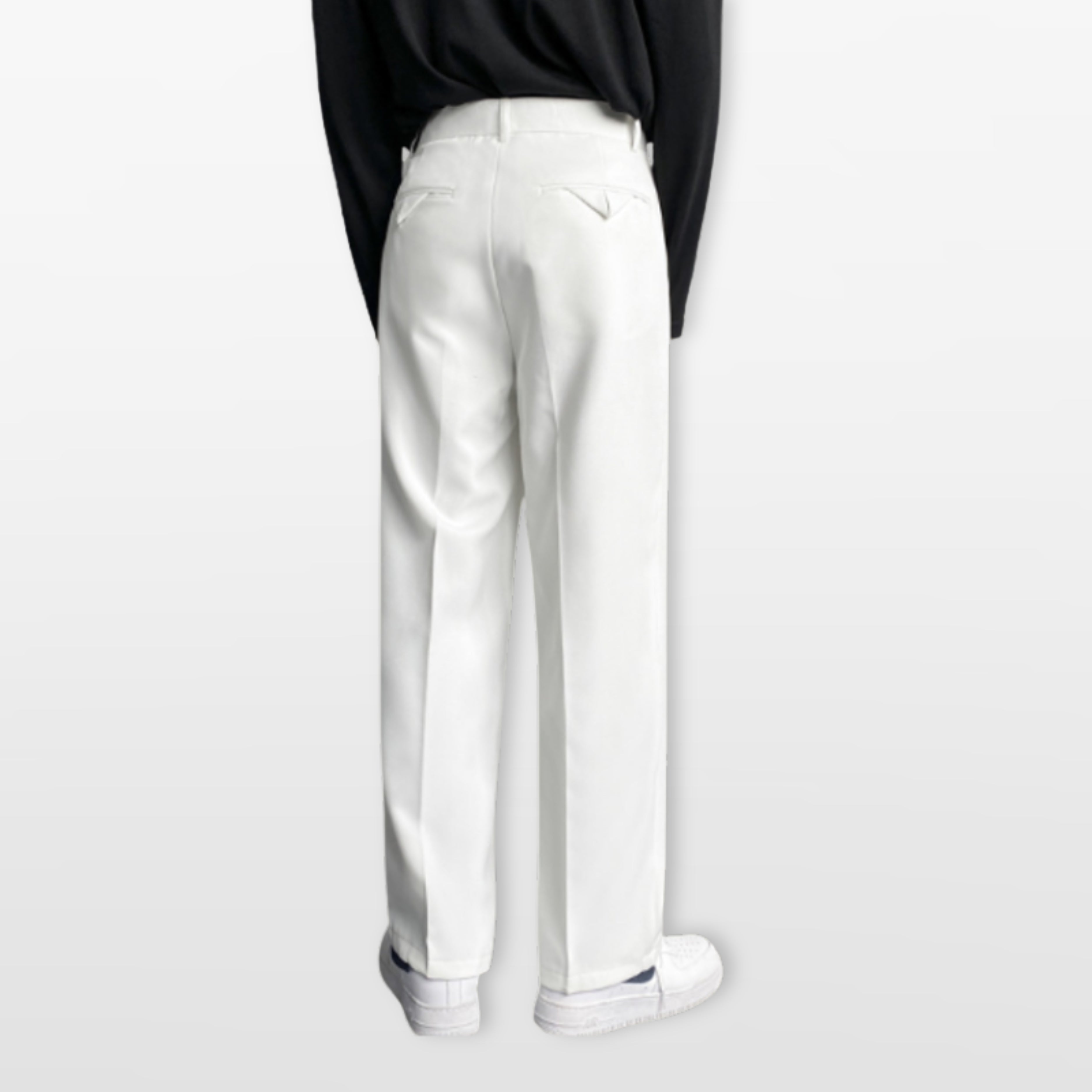 Men Wide Leg Pleated Trousers