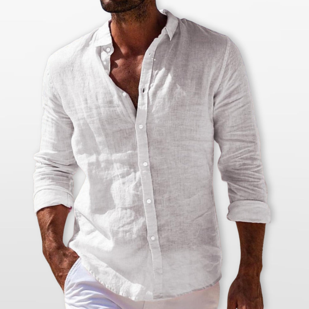 Men’s Linen Shirt Lightweight Button Up
