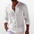 Men’s Linen Shirt Lightweight Button Up