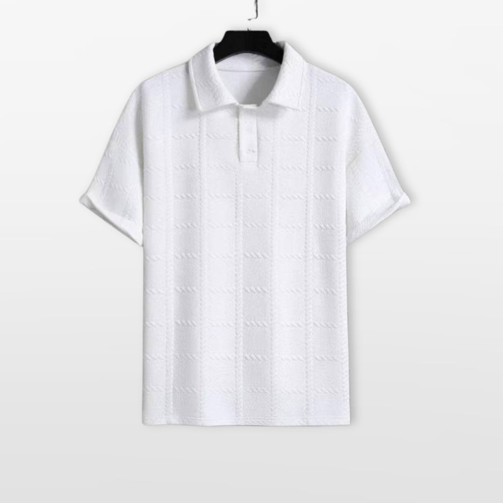 Men's Textured Short Sleeve Polo