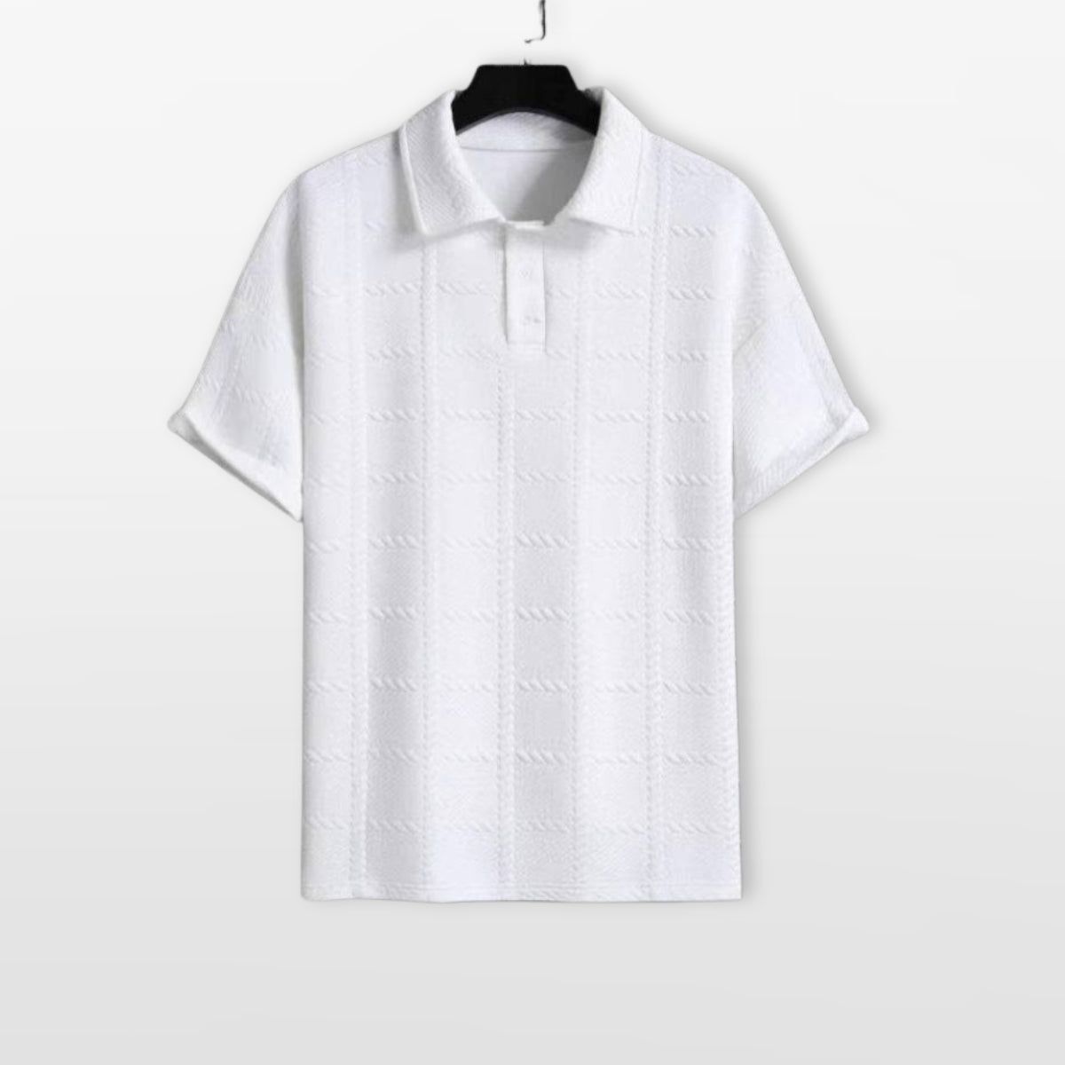 Men's Textured Short Sleeve Polo