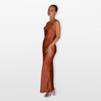 Women’s Satin Maxi Dress Cowl Neck