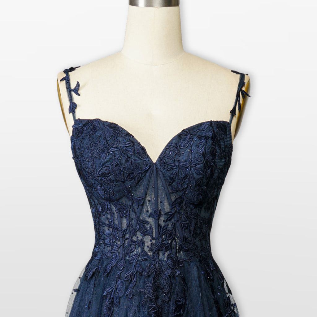Women’s Lace Tulle Evening Dress Sweetheart Slit