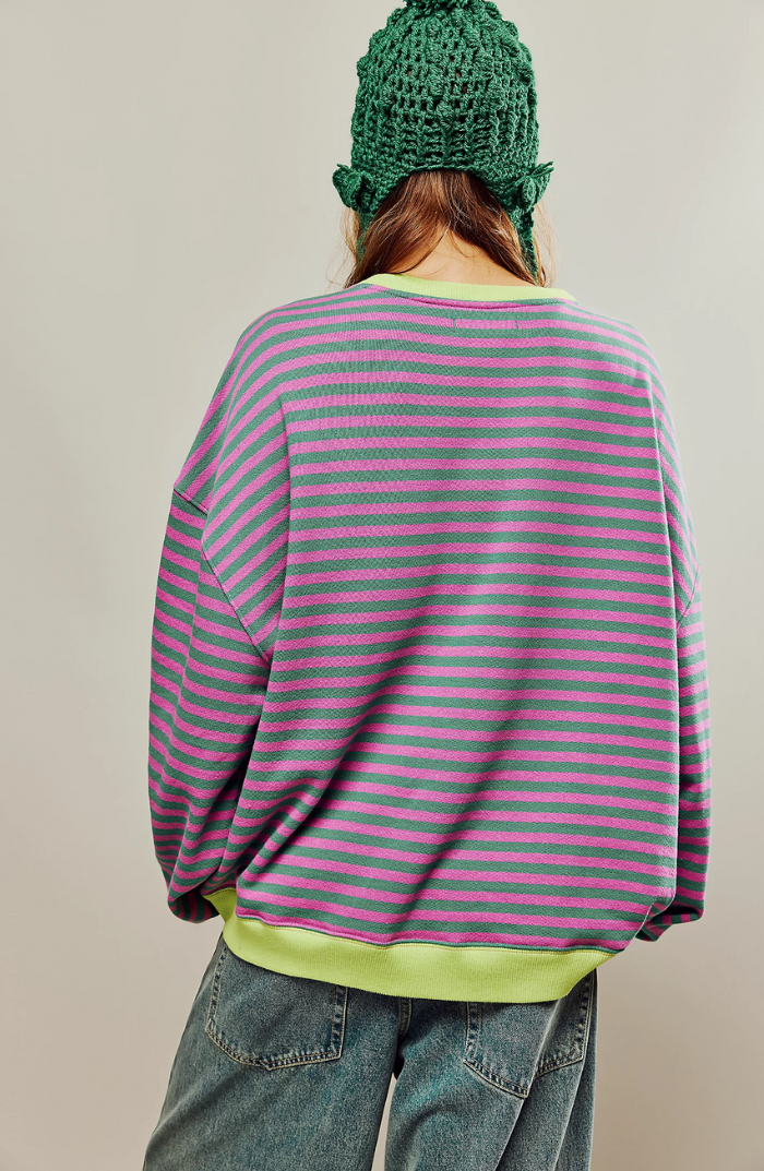 Women's Relaxed Fit Striped Knit Top