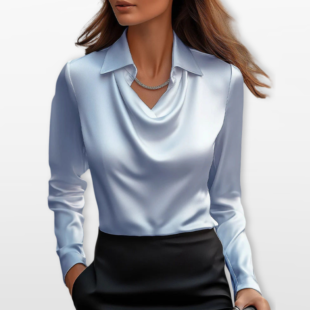 Women Draped Cowl Neck Blouse
