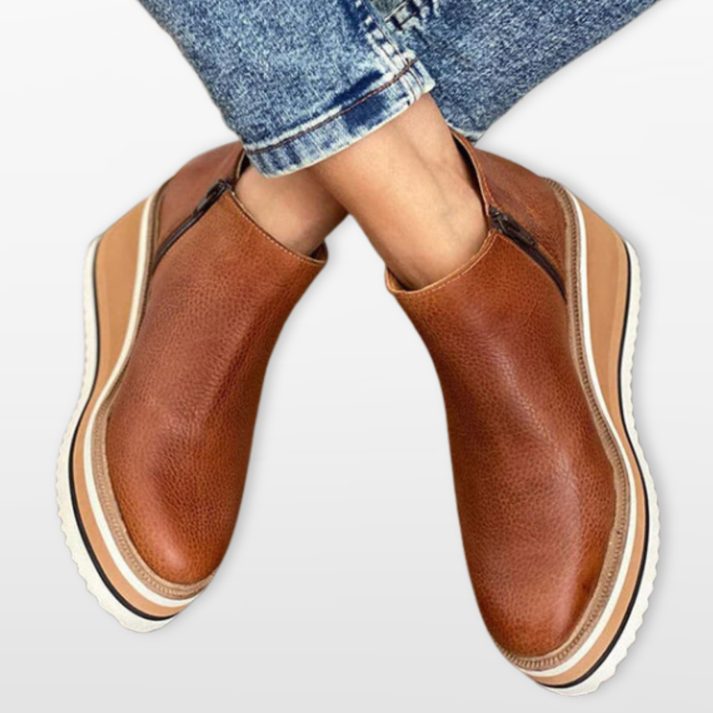 Women Platform Ankle Boots Slip On