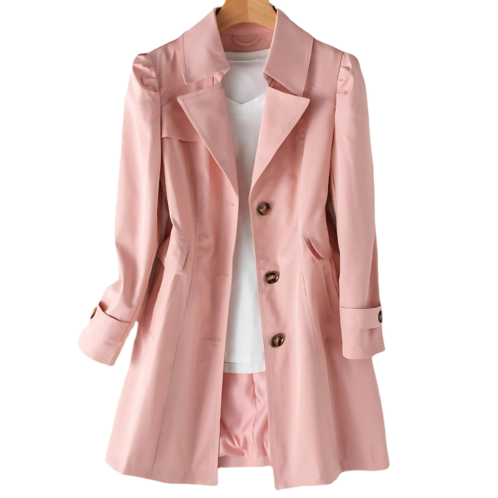 Women’s Long Button-Front Trench Coat
