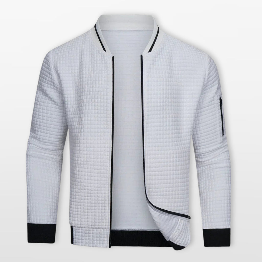 Men’s Bomber Jacket Textured Zip Layer
