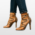 Women’s Strappy High Heel Snake Sandals