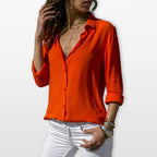Women’s Button Down Blouse V Neck Shirt