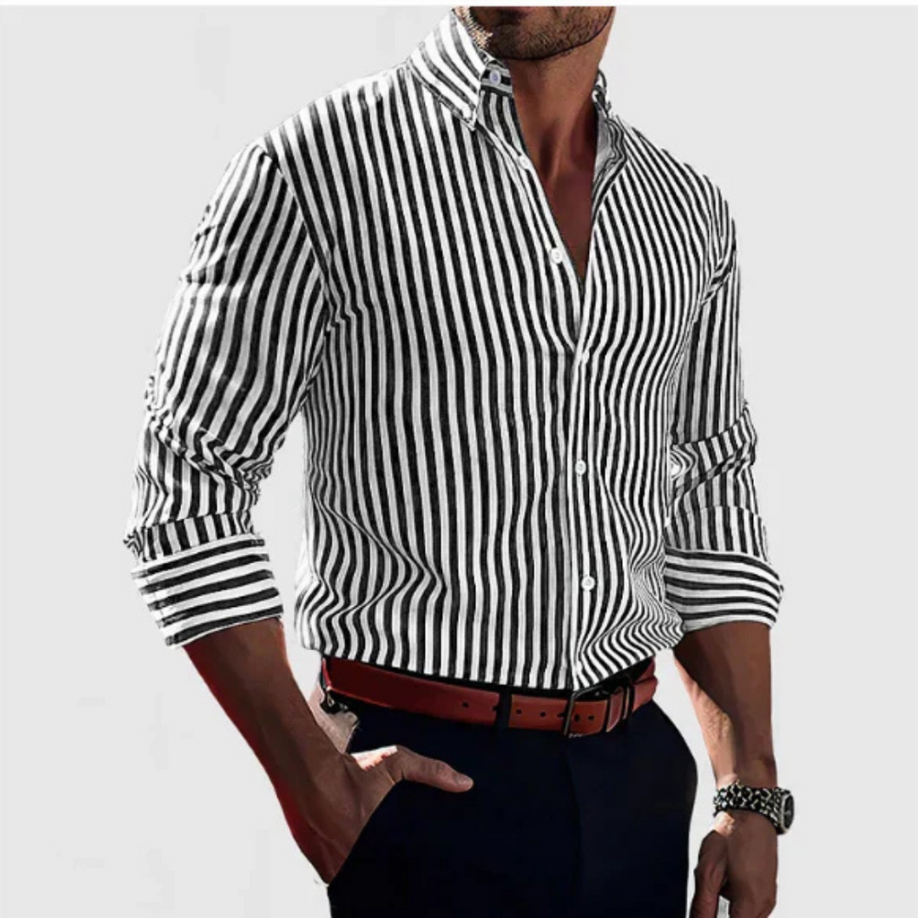 Men's Long Sleeve Striped Shirt