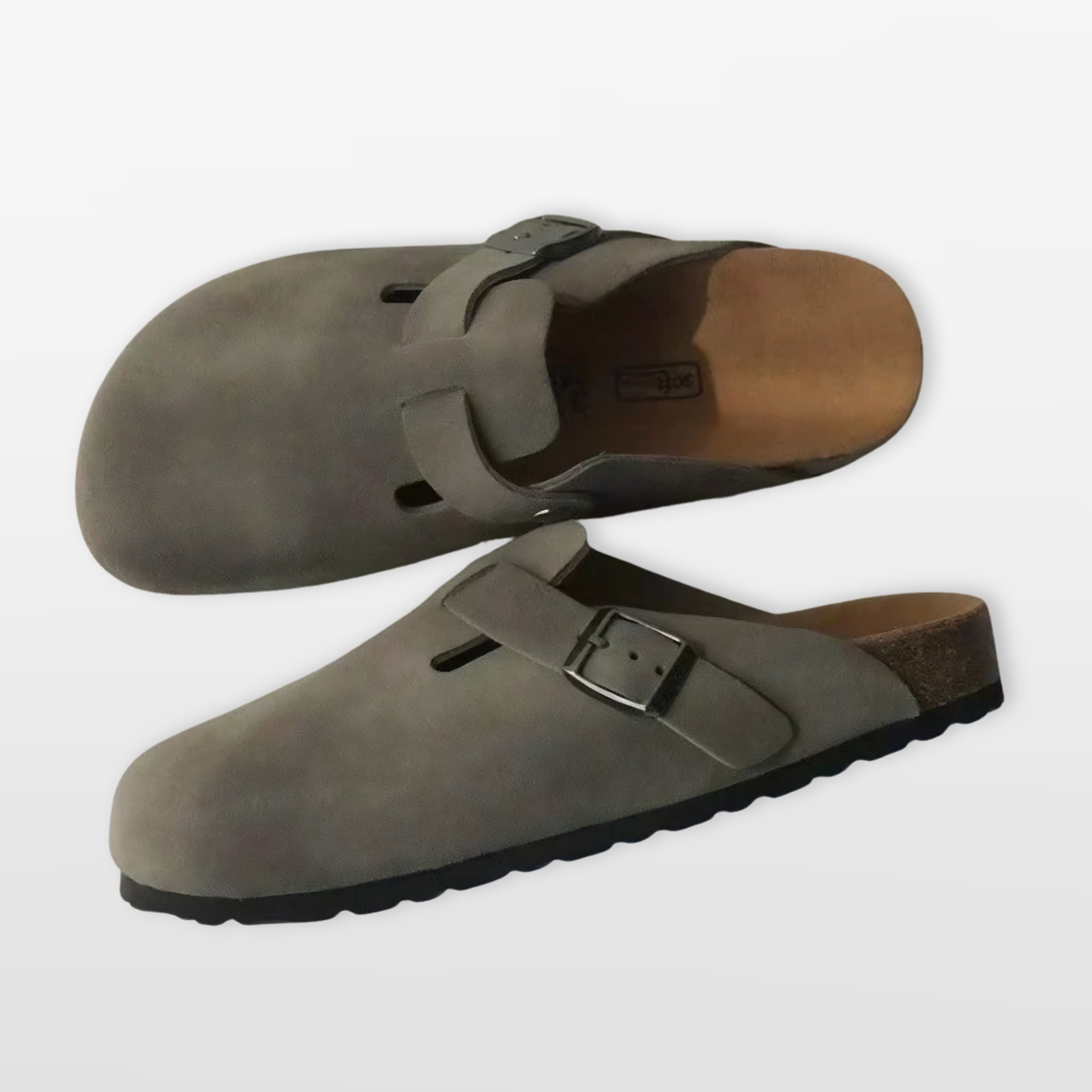 Men’s Suede Clogs Adjustable Strap Mules