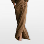 Women’s Wrap Maxi Dress Elegant Draped Fit