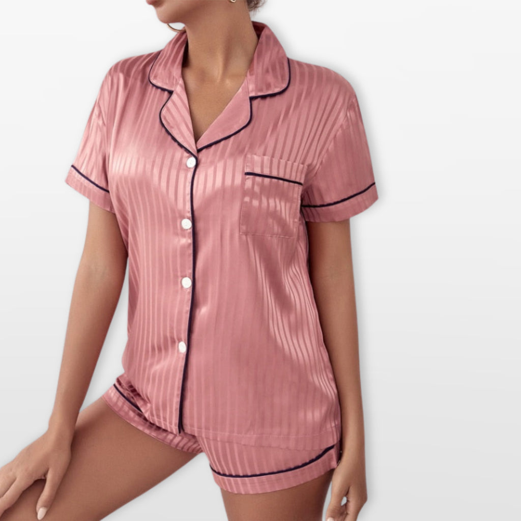 Women’s Satin Pajama Set Printed Sleepwear