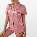 Women’s Satin Pajama Set Printed Sleepwear
