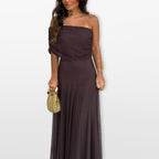 Women’s Off Shoulder Maxi Dress Mesh Elegant