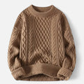 Men's Cable Knit Crew Neck Sweater