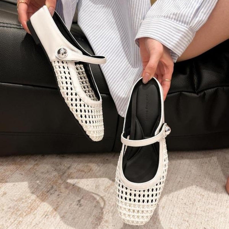 Women’s Woven Mary Jane Mule Flats