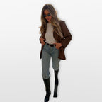 Women’s Suede Blazer Relaxed Tailored Jacket