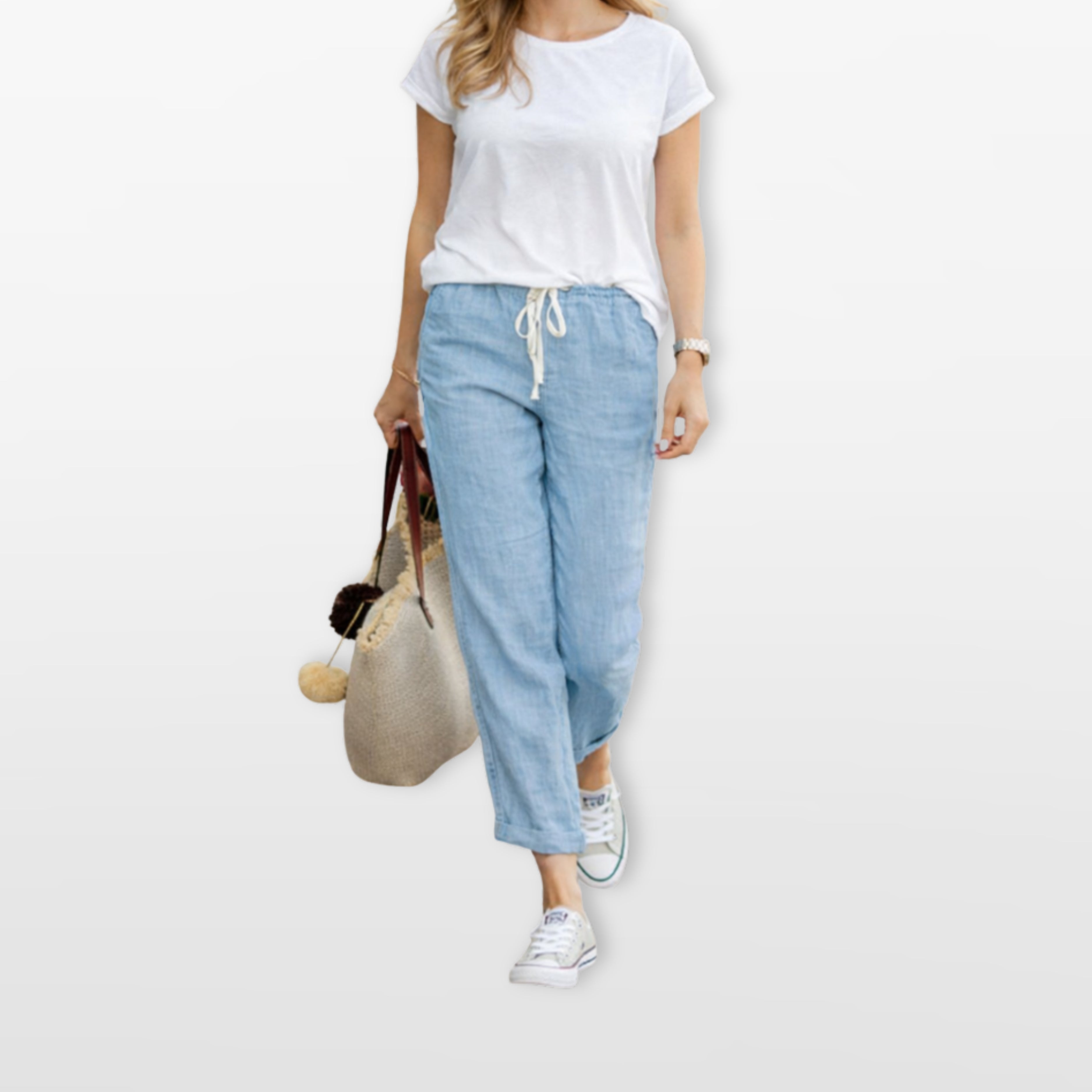 Women’s Drawstring Pants Loose Fit Elastic Waist
