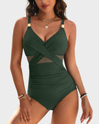 Women's Wrap Front Tummy Control Swimsuit