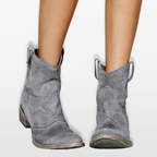 Women Western Ankle Boots Block Heel