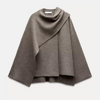 Women’s Asymmetrical Draped-Neck Knit Sweater