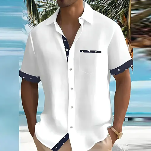 Men's Contrast Trim Resort Shirt