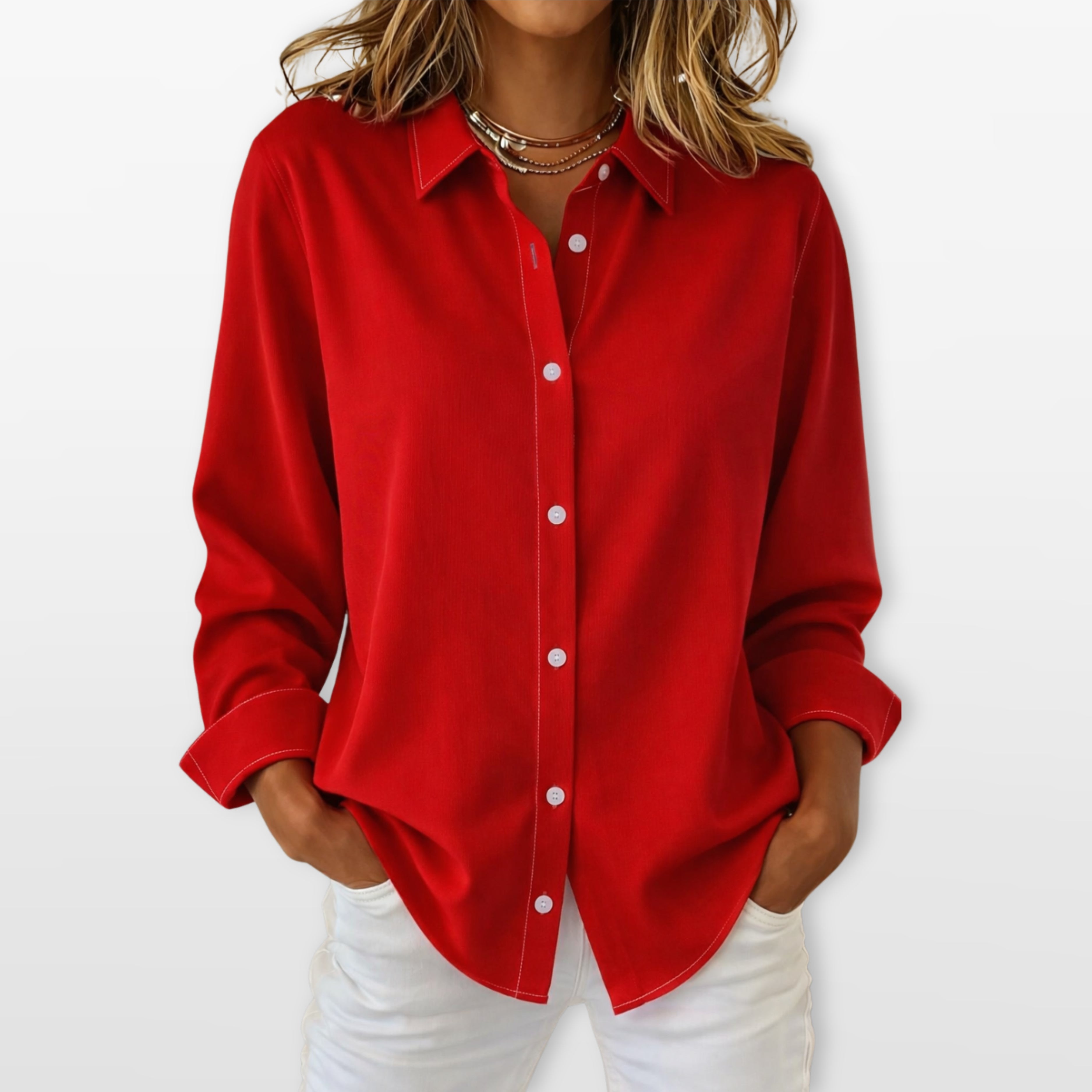 Women Relaxed Button Up Shirt