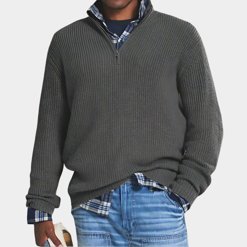 Men’s Ribbed Quarter-Zip Sweater