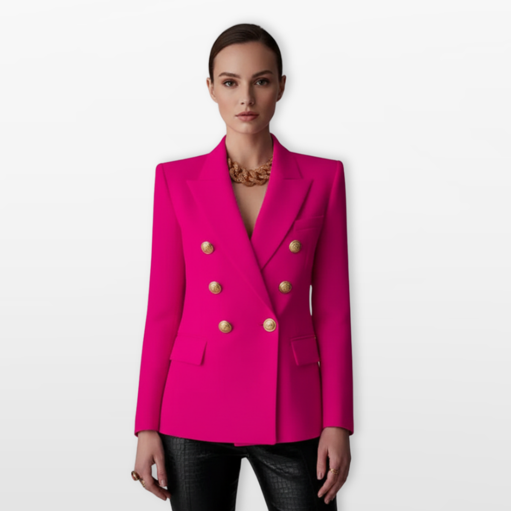 Women Double Breasted Blazer Structured Elegant