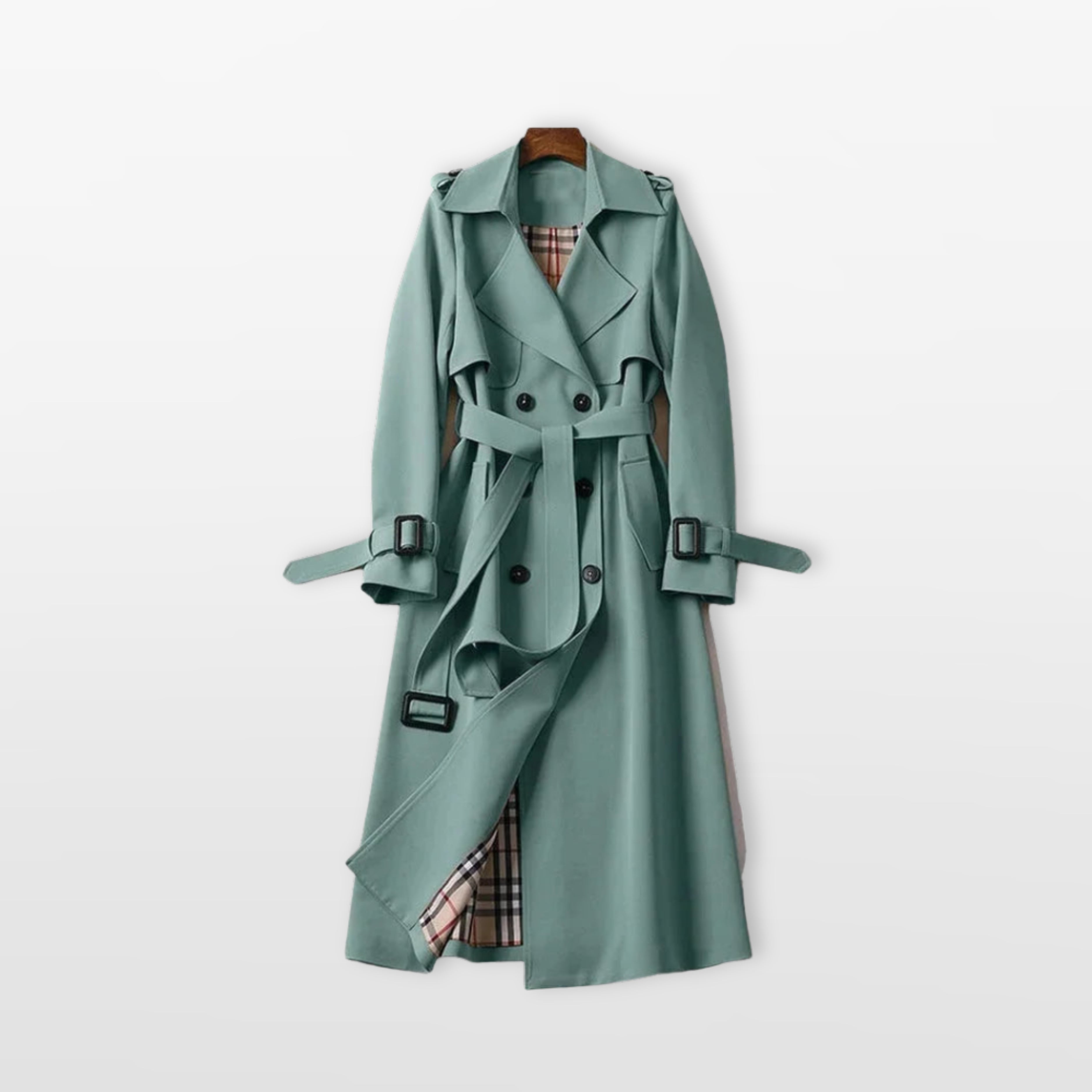 Women’s Long Trench Coat Tailored Belted