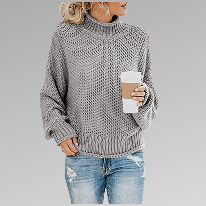 Women’s Chunky Knit Mock-Neck Sweater
