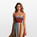 Women’s Strapless Maxi Dress Pleated