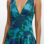 Women’s Floral Maxi Dress Backless Tiered Flowing