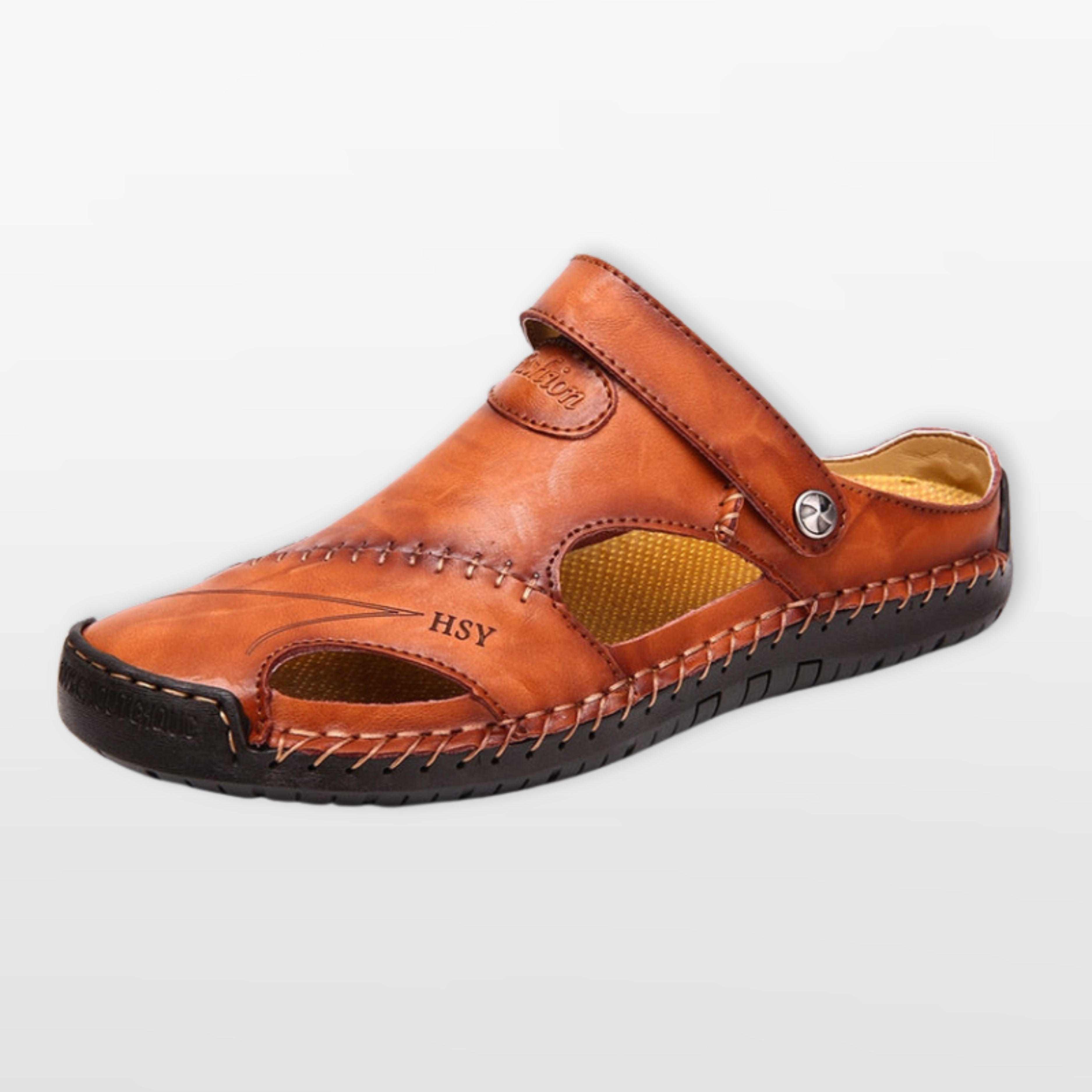 Men’s Leather Sandals Closed Toe Breathable