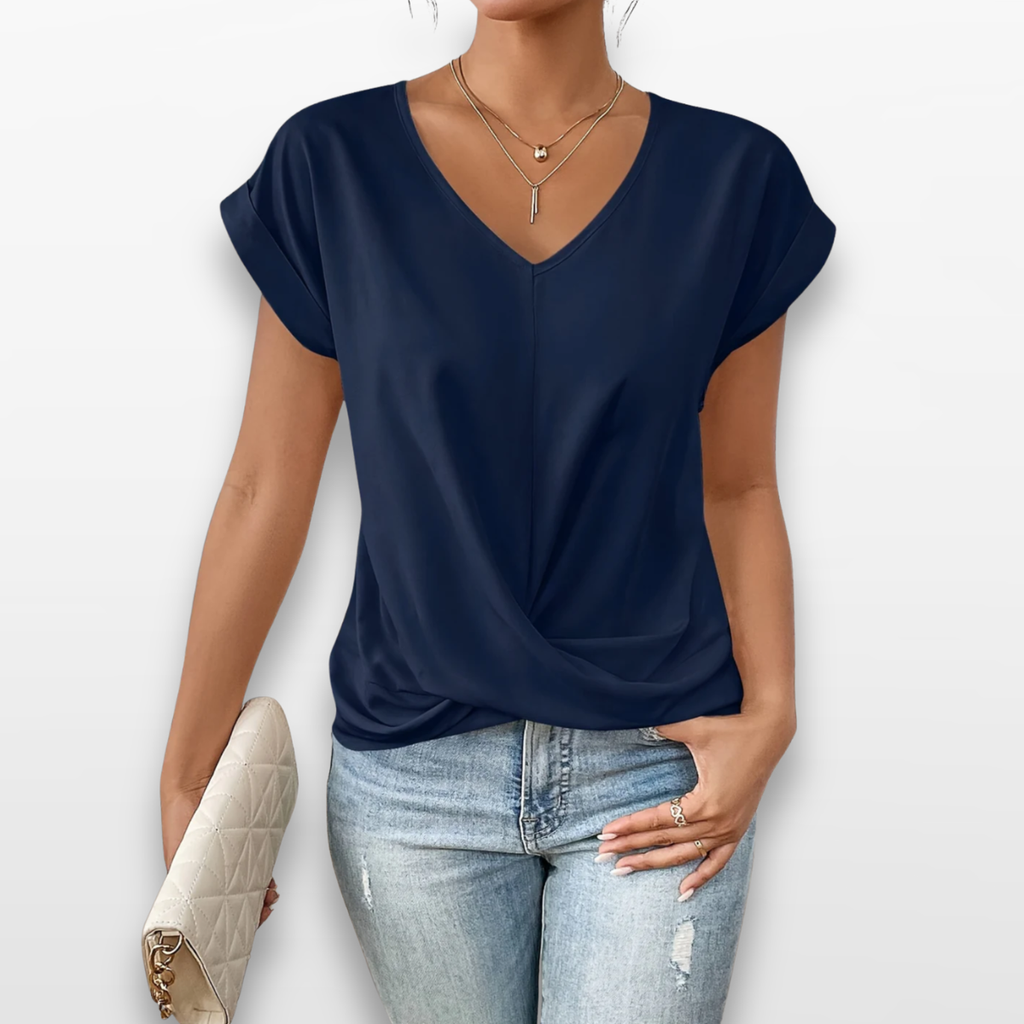 Women Embroidered Button Blouse Elegant Top