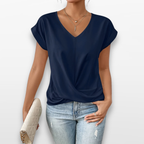 Women Embroidered Button Blouse Elegant Top