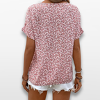 Women Floral Button Blouse Casual Summer Top